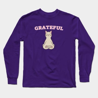 Grateful Yoga Cat Long Sleeve T-Shirt